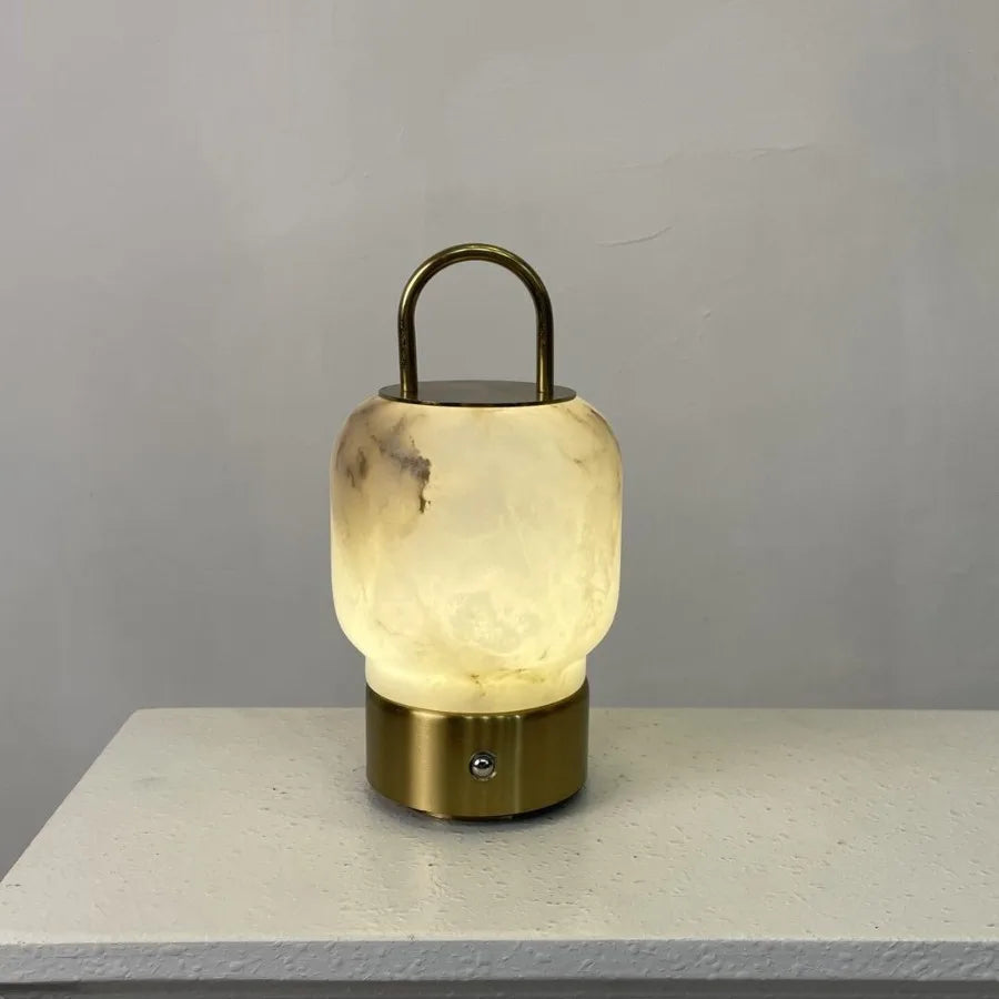 Spanish natural marble lamp marble touch portable stepless dimming wireless bedside ambient light