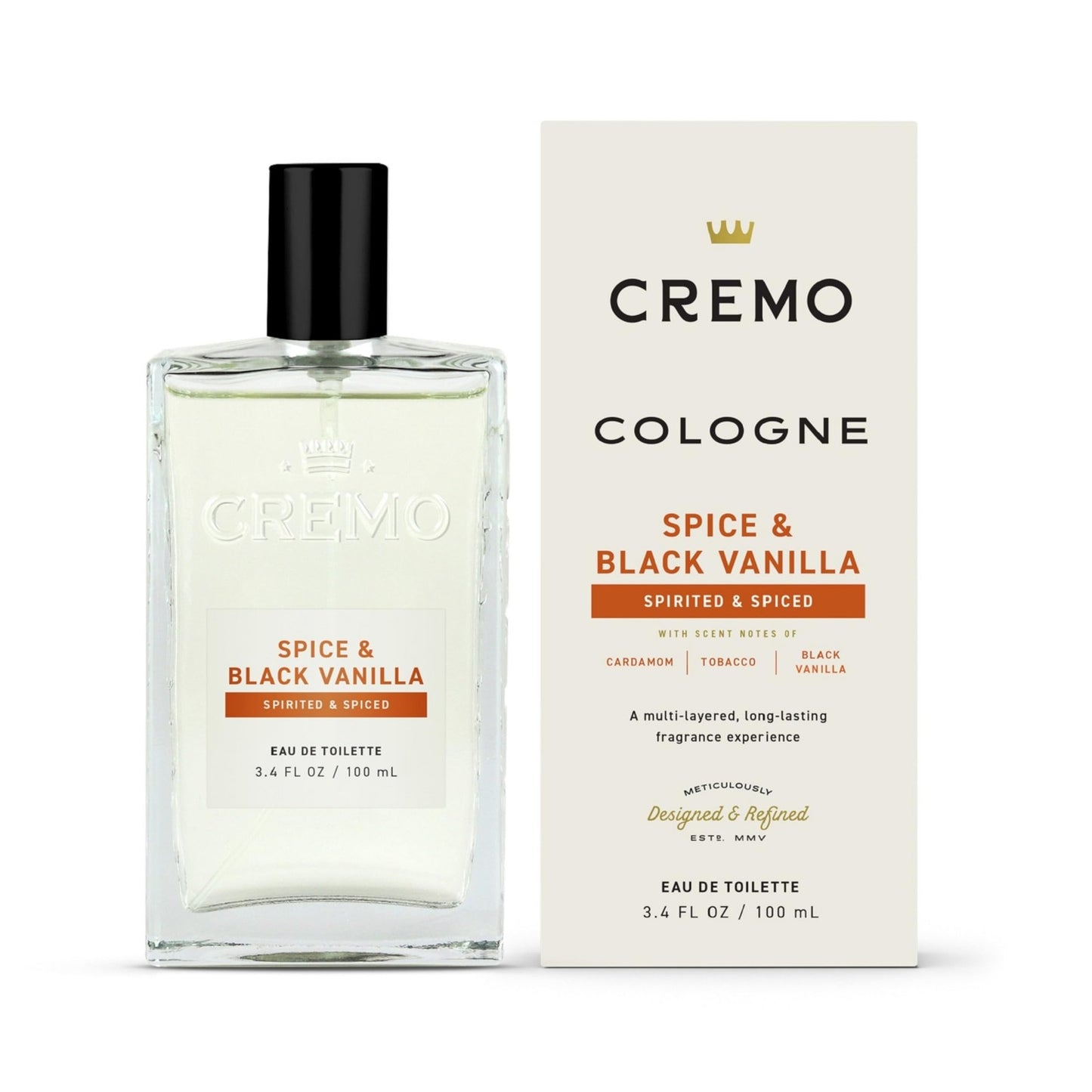 Cremo Spice & Black Vanilla Cologne Spray, an Explosion of Vibrant Spices,