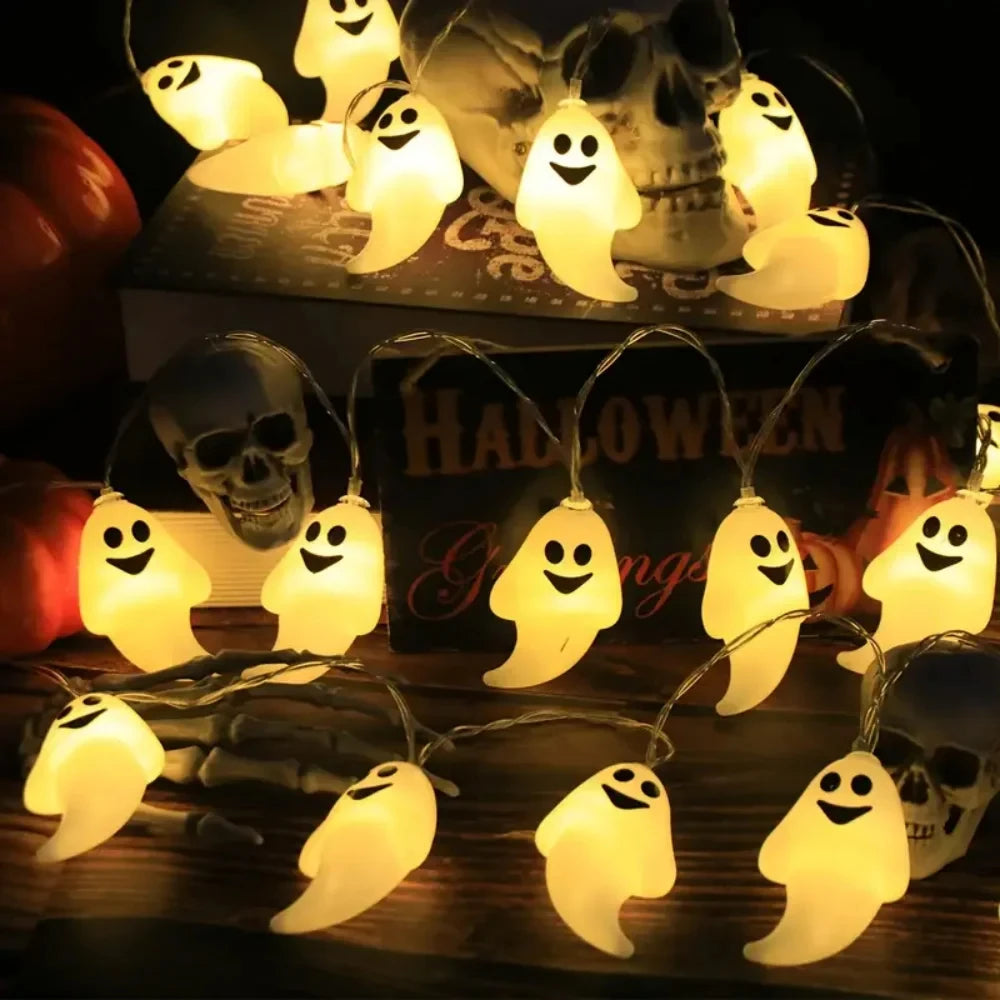 Ghost Eye Lamp 3D LED String Light Horror Halloween Pumpkin Light Festival Party Glowing Atmosphere Decorations Battery Powered