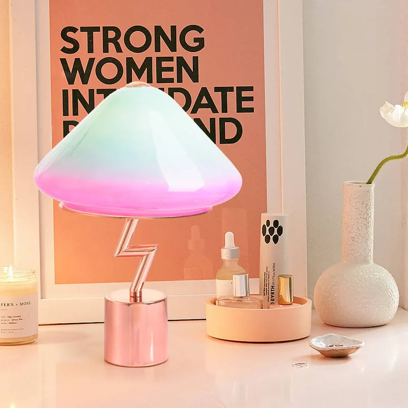 Nordic lightning mushroom ins girl desk lamp Internet celebrity princess room cute romantic