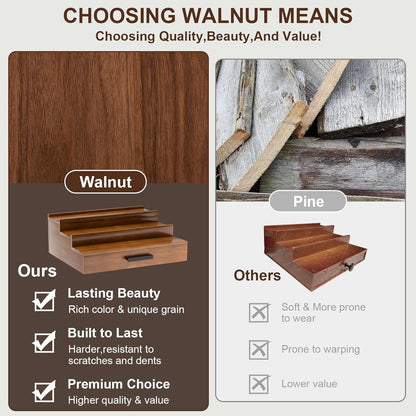 Walnut Wood Cologne Organizer for Men 3 Tier Cologne Stand,Wooden Cologne Holder