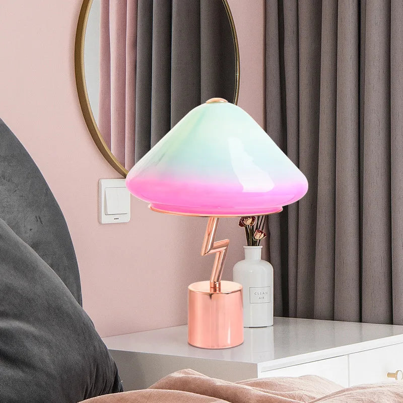 Nordic lightning mushroom ins girl desk lamp Internet celebrity princess room cute romantic