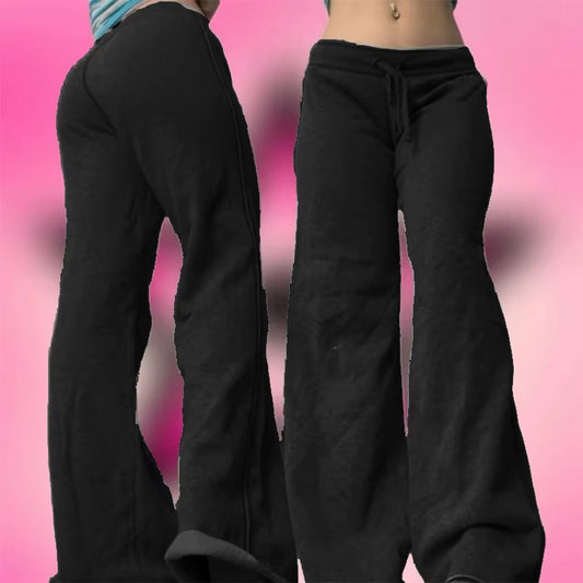 2000S American Retro Letter Print Casual Trousers Versatile Hot Girl Style High Street Harajuku Style Women'S Casual Trousers